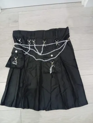 Kilt, falda escocesa gotica negro para hombre. L