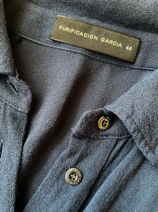 Vestido Camisero Purificación García Azul T44 Lazo