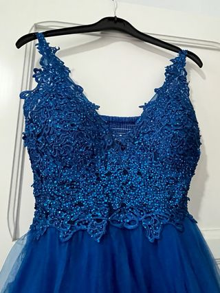 Vestido corto lentejuelas azul