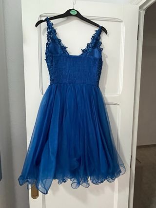 Vestido corto lentejuelas azul