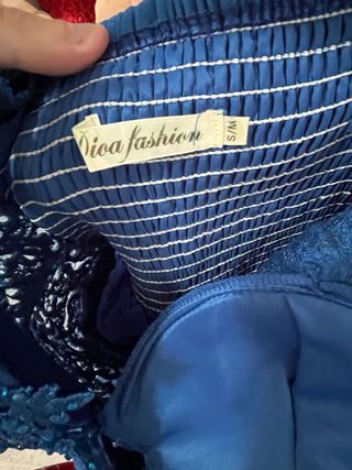 Vestido corto lentejuelas azul