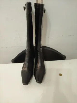 Stivali in pelle neri tacco alto