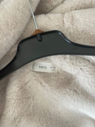 Parka niña marrón y blanco 128 cm. 8 años