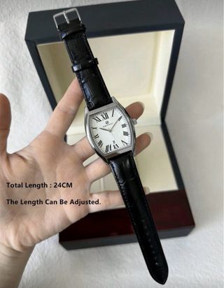 Reloj Cuero Negro Blanco