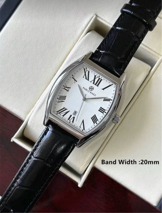 Reloj Cuero Negro Blanco