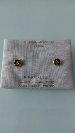 Pendientes M. Anframa S.A. Damasquinado Oro