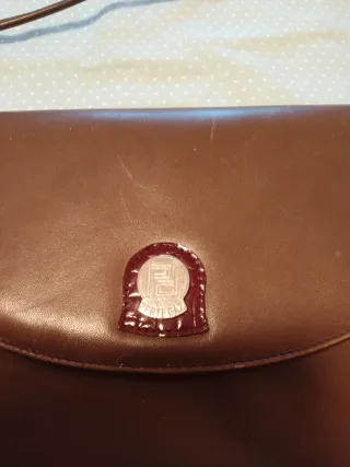 Pertegaz Cartera Piel Vintage Marrón Roja