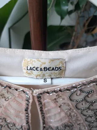 Chaqueta Lace & Beads lentejuelas rosa M