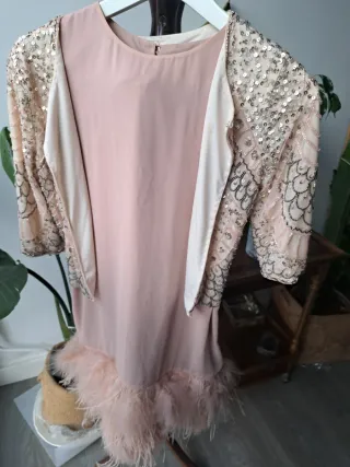 Chaqueta Lace & Beads lentejuelas rosa M