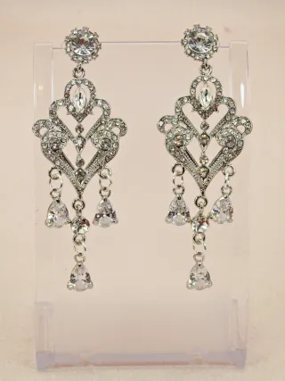 Pendientes Chandelier Plata Brillantes