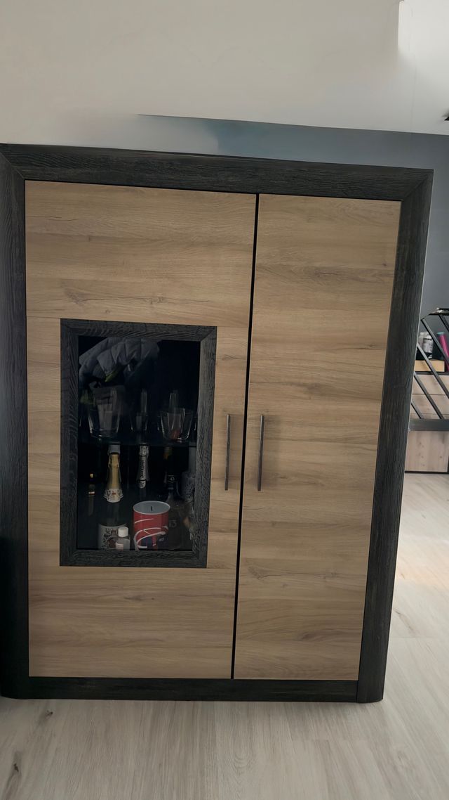 Muebles auxiliar lujo  comedor madera y cristal