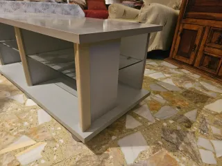 Mesa de salón moderna cristal y madera