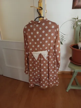 Vestido lunares marrón y blanco Talla M