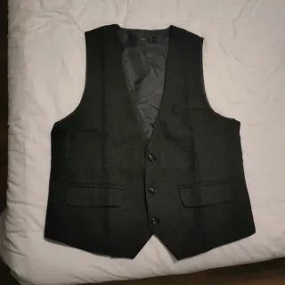 Chaleco tweed hombre gris oscuro