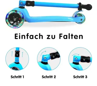 Patinete Infantil 3 Ruedas Plegable Azul