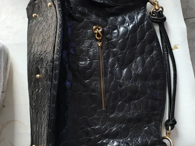 Bolso Piel Negro Grande