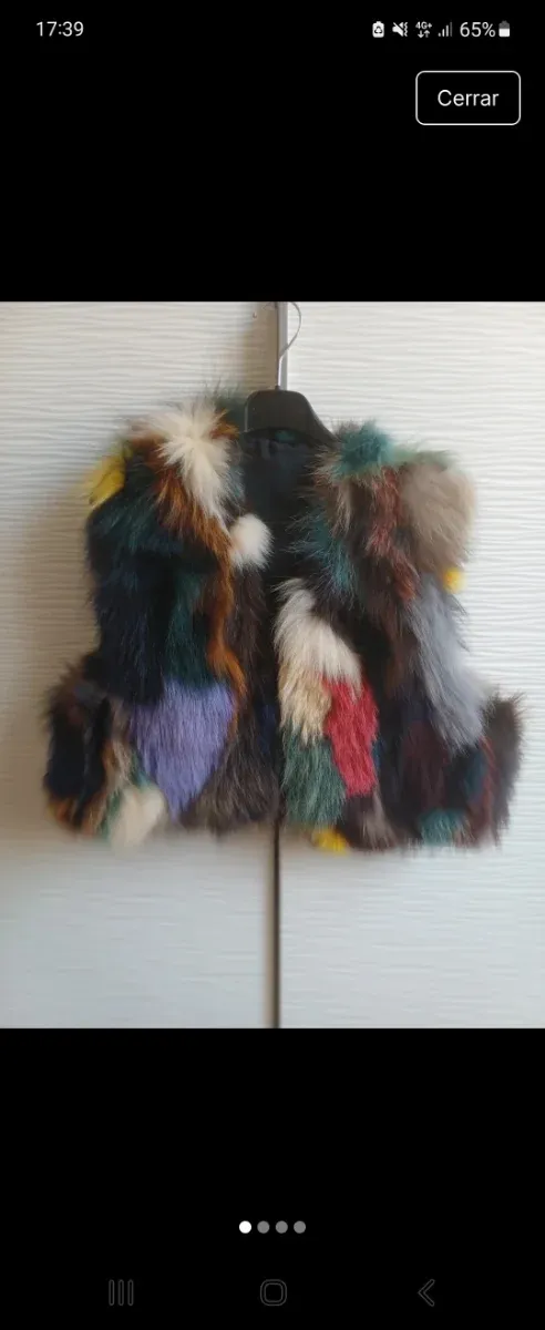 Chaleco de pelo de zorro multicolor
