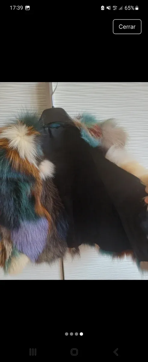 Chaleco de pelo de zorro multicolor