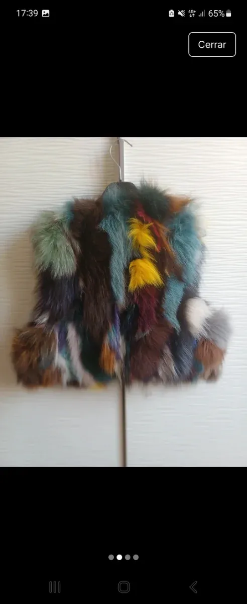Chaleco de pelo de zorro multicolor
