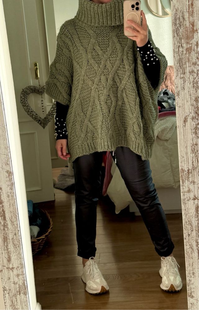 Jersey lana cuello alto trenzado