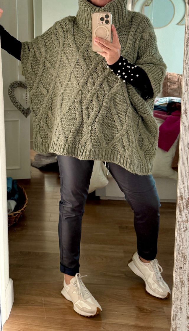 Jersey lana cuello alto trenzado