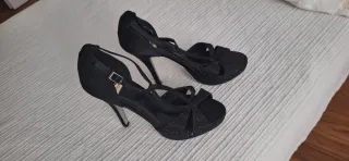 Zapatos de fiesta/noche negros con pedrería