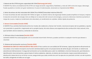 Lankelelsi MG 600 plus Fat Bike Eléctrica 1000 KV