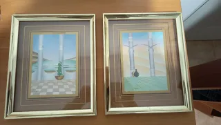 Set di 2 quadri astratti moderni