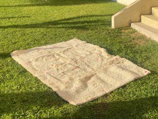 Tappeto Marocchimo in Lana Artigianale Beige Multicolore