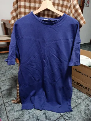 Vestido camiseta azul talla única