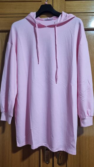Sudadera vestido rosa