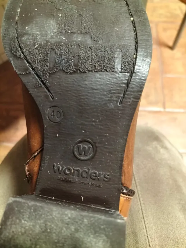 Botas altas de piel Wonders marrones