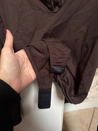 Body con pizzo marrone taglia unica