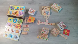 Lote de 4 juegos de madera educativos