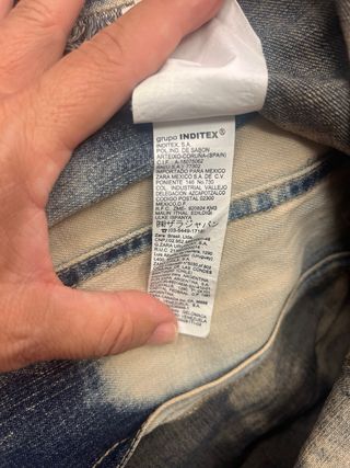 Falda larga denim efecto desgastado