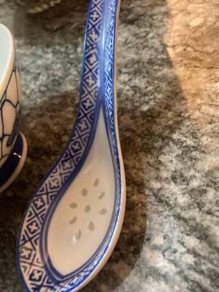 Set cucina ceramica blu e bianco