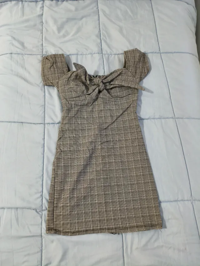Vestido corto cuadros talla S con un solo uso