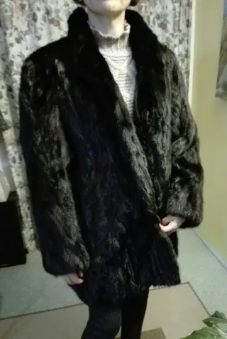 Chaquetón visón 'sintético' negro