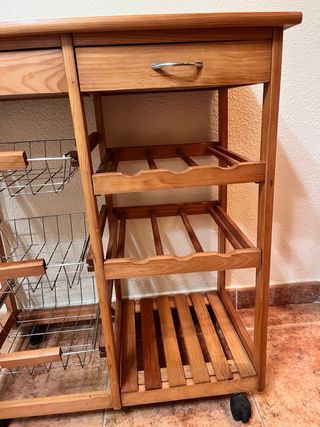 Carrito Auxiliar Cocina Madera