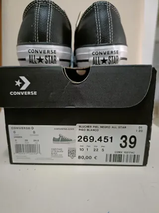 Converse All Star Negras Talla 38