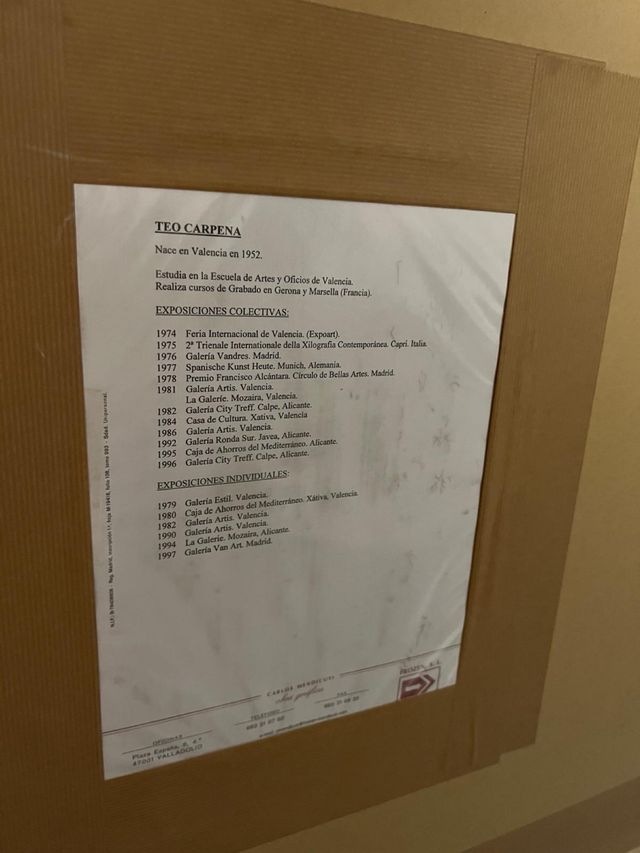 Grabado Teo Carpena Tramoya I Original