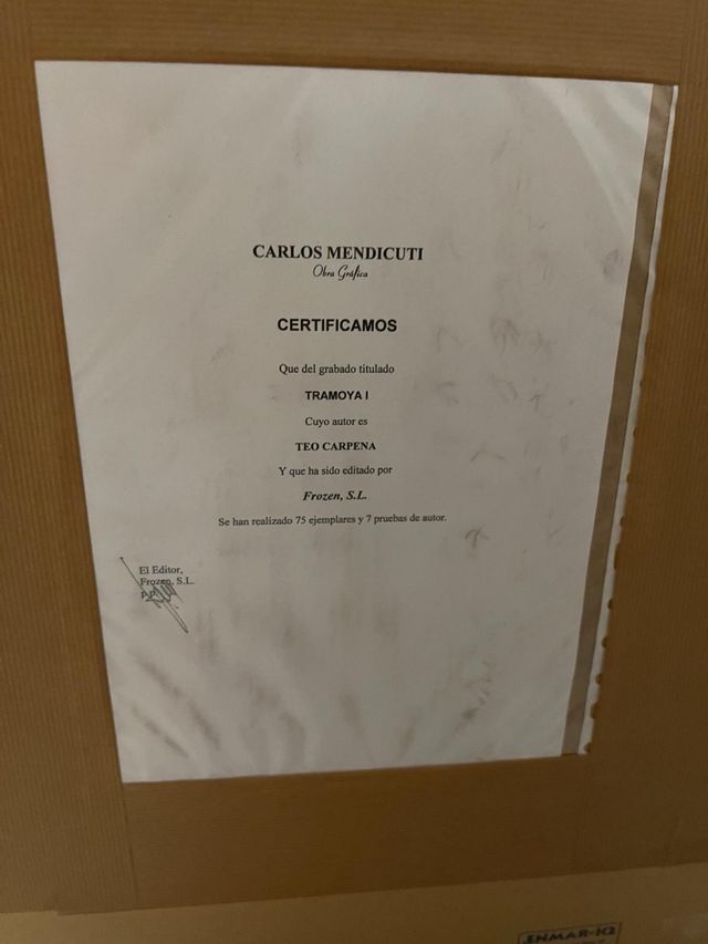 Grabado Teo Carpena Tramoya I Original