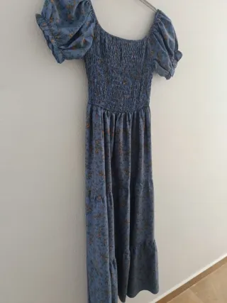 Vestido largo floral azul Talla XS
