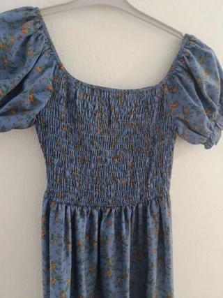 Vestido largo floral azul Talla XS