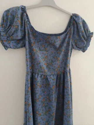 Vestido largo floral azul Talla XS