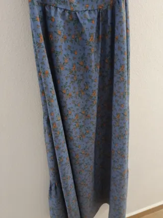 Vestido largo floral azul Talla XS