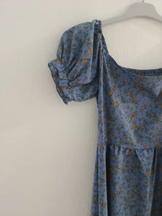 Vestido largo floral azul Talla XS