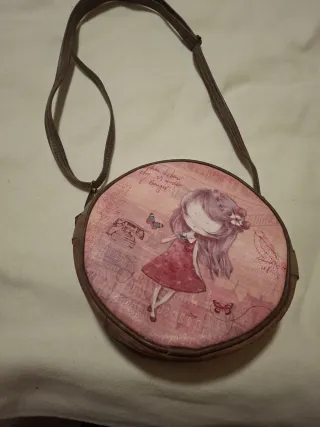 Bolso redondo niña dibujo