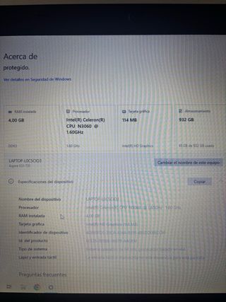 Portátil Acer ES1-731 Series Negro