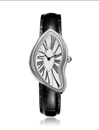 Reloj de cuero blanco plateado